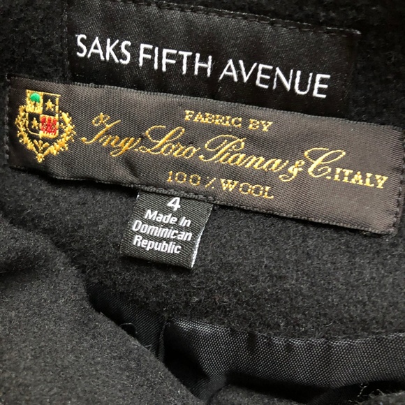 Loro Piana Saks Fifth Avenue black 3/4 coat 4 - Picture 2 of 4